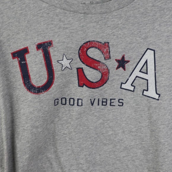 Greyson Threads Short Sleeve USA Good Vibes Crop Tee Size XS - Picture 3 of 4